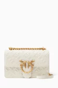 Mini Love One Crossbody Bag in Logo-embossed Leather