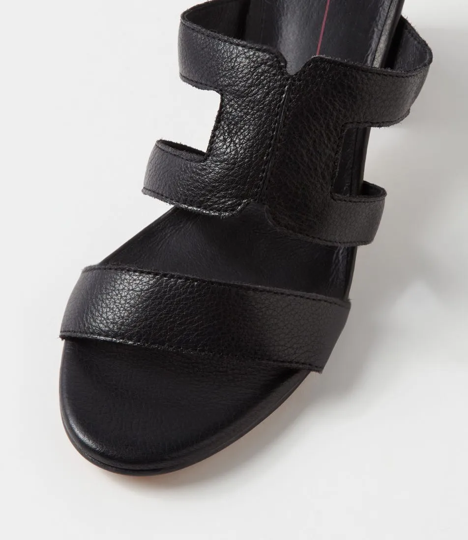 MOLLINI Arlar Black Leather Mules