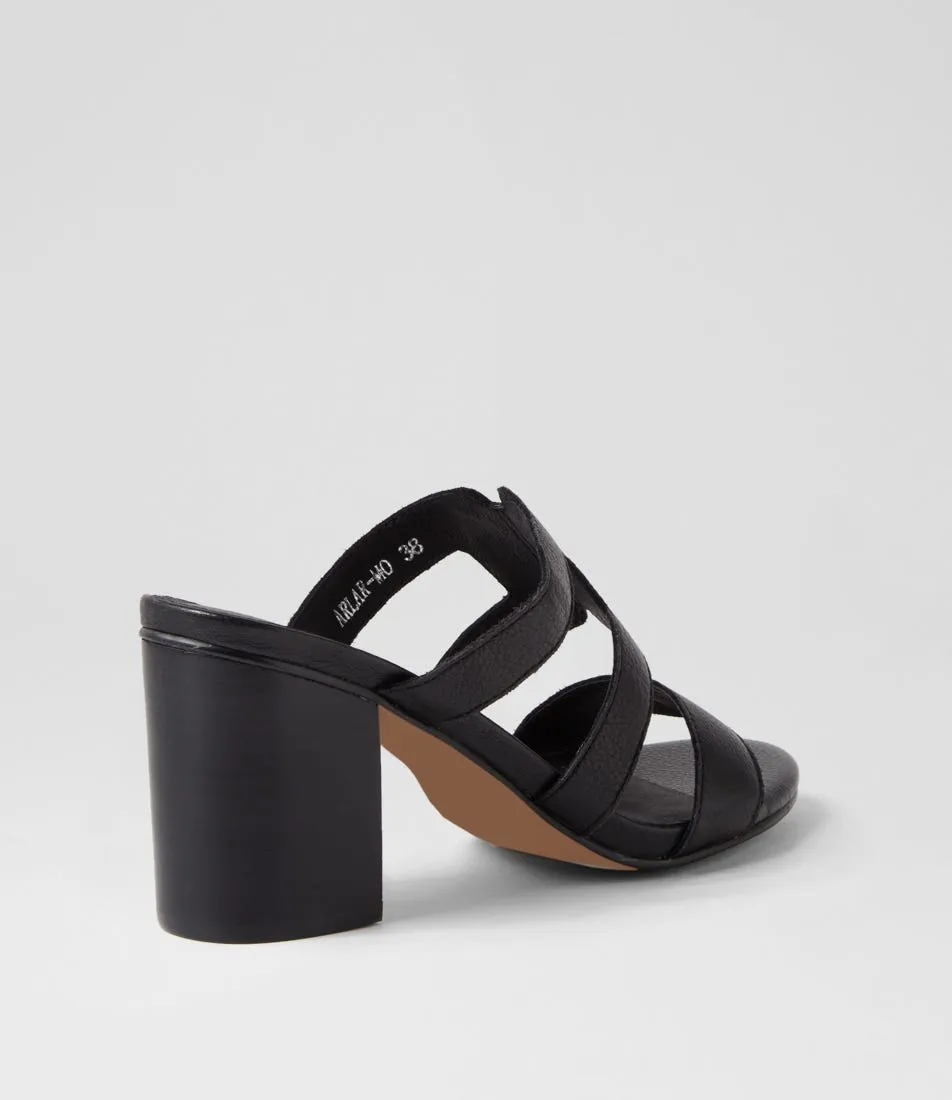 MOLLINI Arlar Black Leather Mules