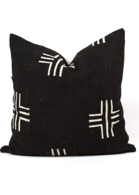 Mudcloth Pillow Black Cross | 20 x 20