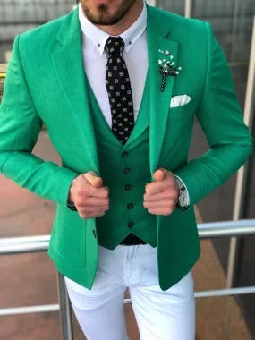 Multi Slim-Fit Suit Vest Green