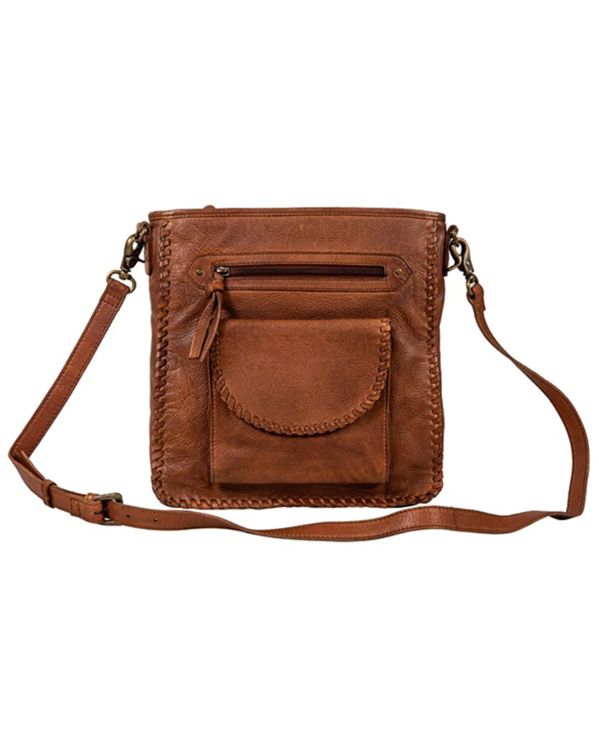 Myra Bag Women's Santa Clara Canyon Stitched Hairon Leather Crossbody Bag