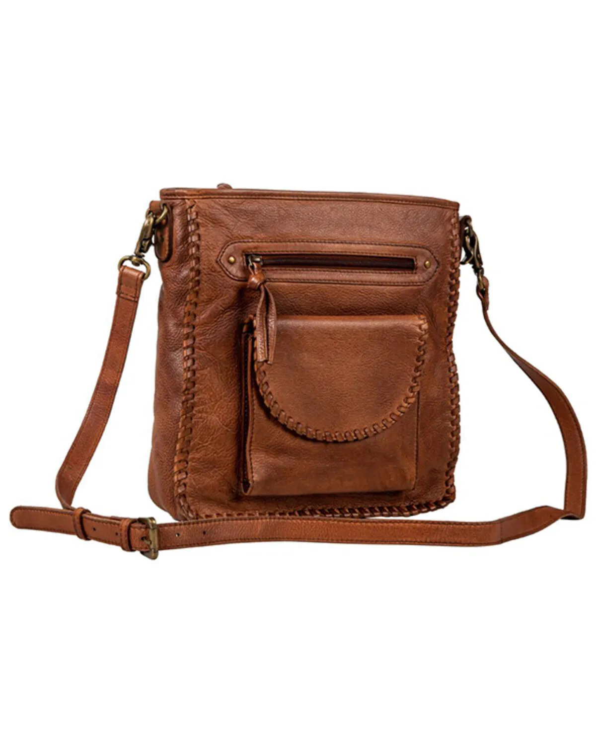 Myra Bag Women's Santa Clara Canyon Stitched Hairon Leather Crossbody Bag