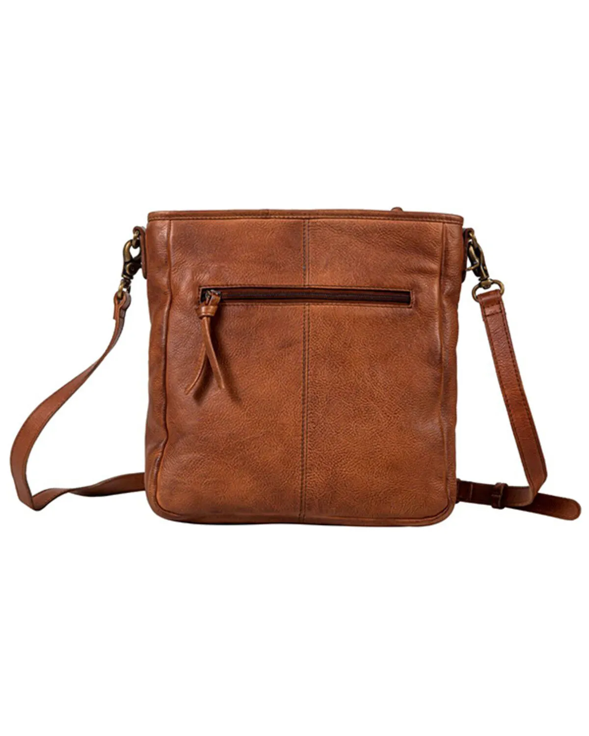 Myra Bag Women's Santa Clara Canyon Stitched Hairon Leather Crossbody Bag