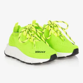 Neon Green Knitted Trigreca Trainers