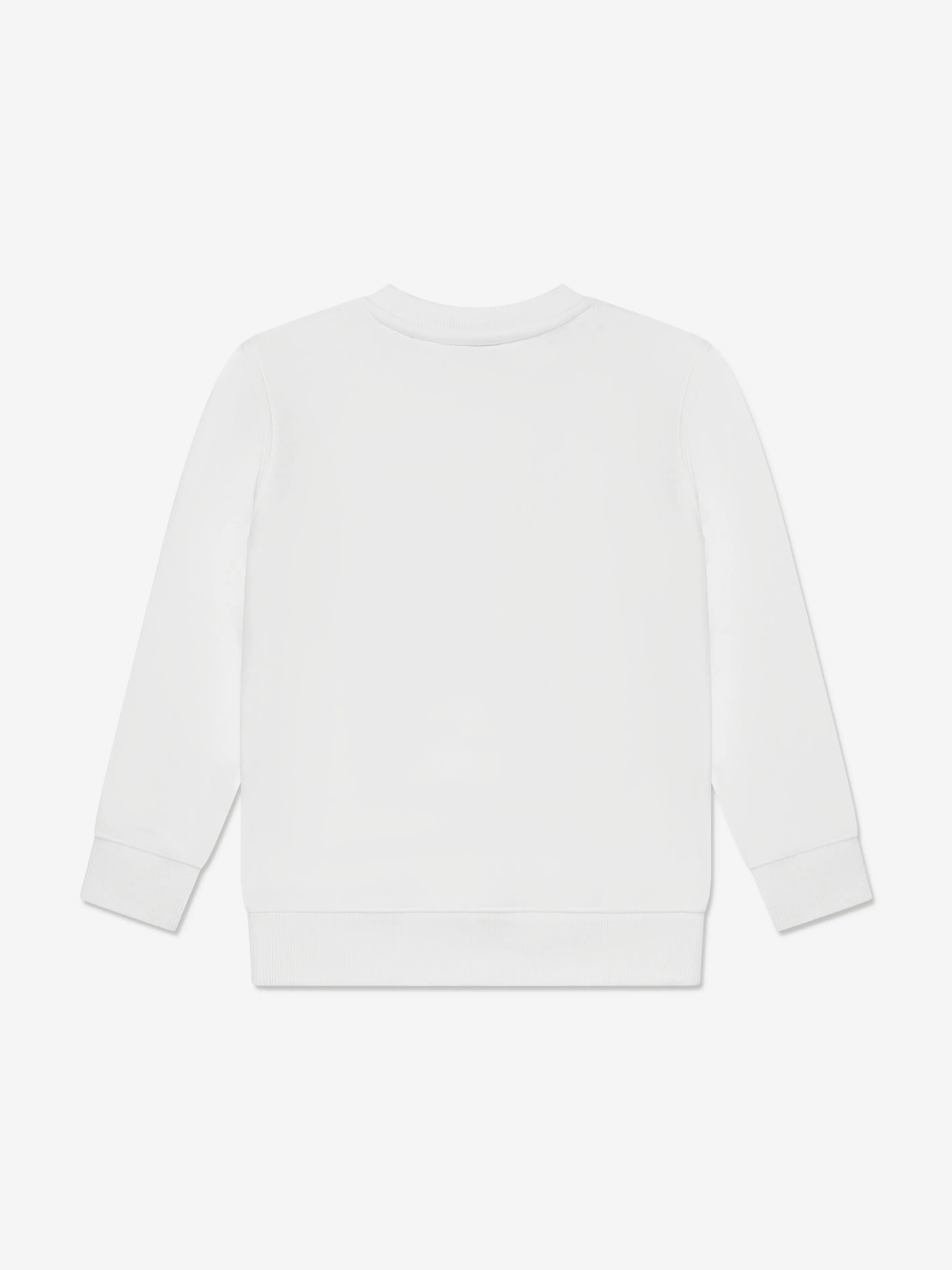 New Balance Boys Brush Back Stacked Logo Sweatshirt in White