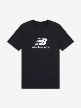 New Balance Boys Jersey Stacked Logo T-Shirt in Black