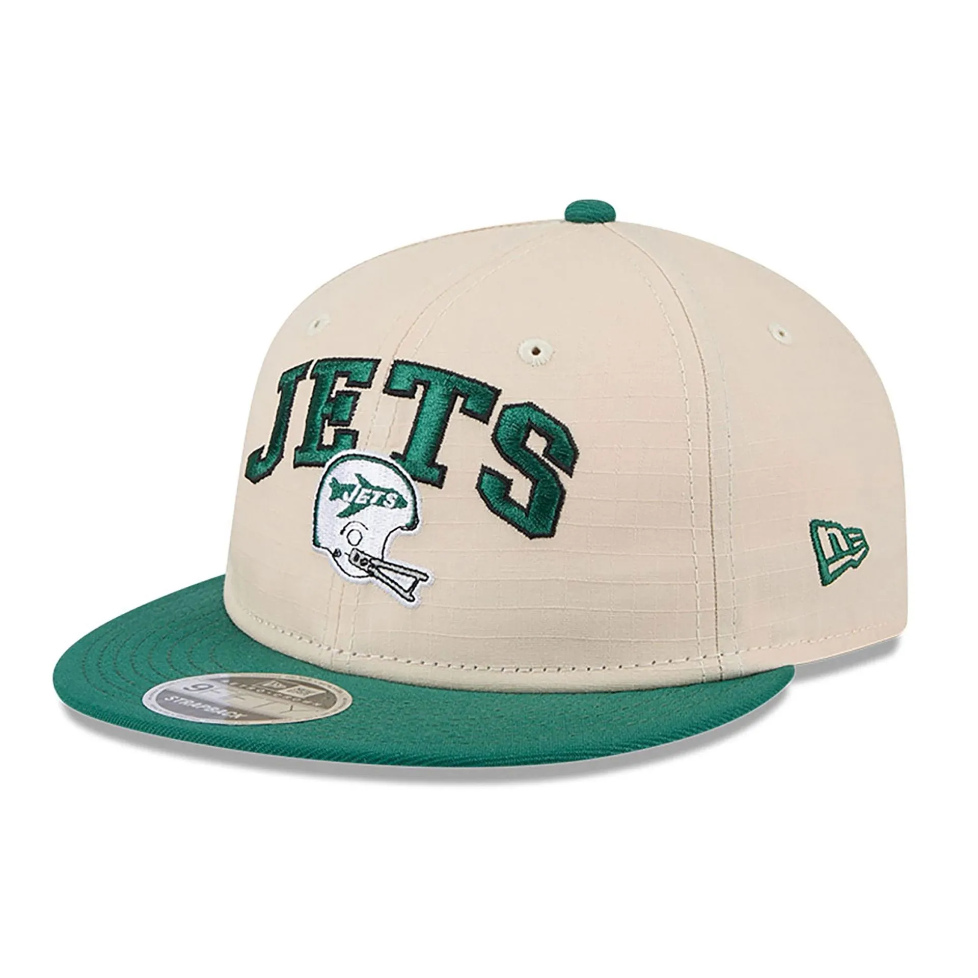 New York Jets Historic Helmet Beige Retro Crown 9FIFTY Snapback Cap