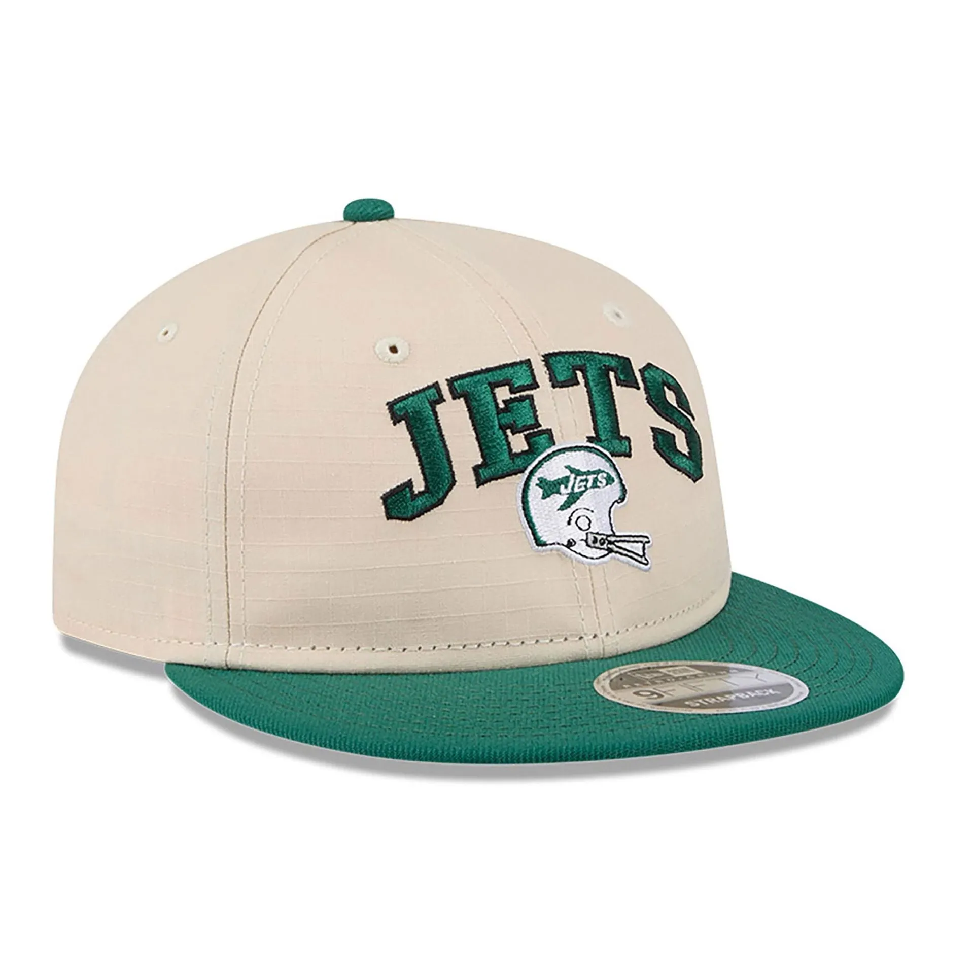 New York Jets Historic Helmet Beige Retro Crown 9FIFTY Snapback Cap