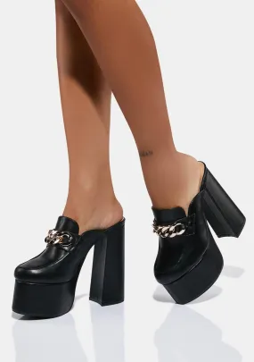 Noir Of Course I Did Platform Mules-