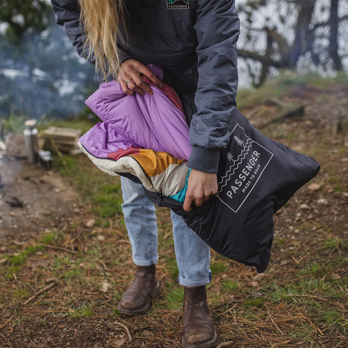 Nomadic Recycled Sherpa Blanket - Purple Mountain