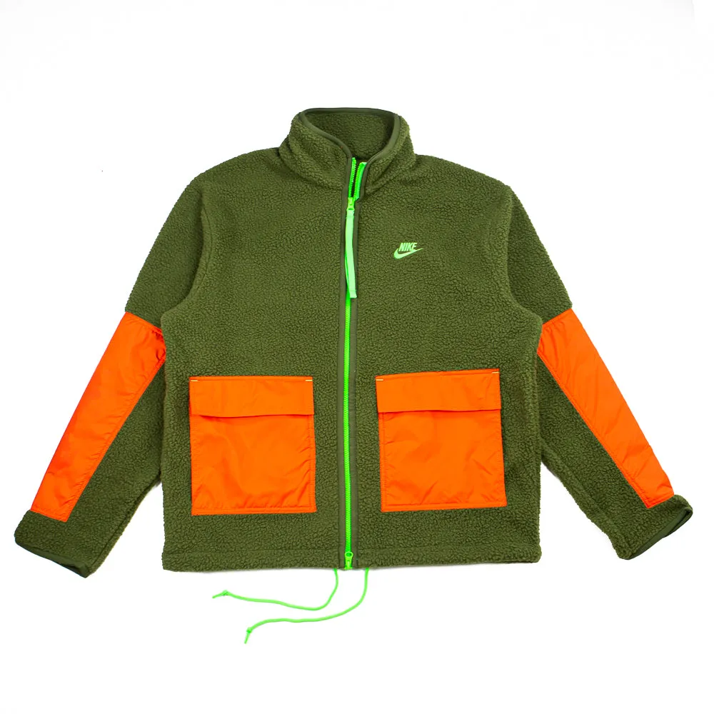 NSW Sport Essentials+ Fleece Full-Zip Jacket (Rough Green/Orange/Green Strike)