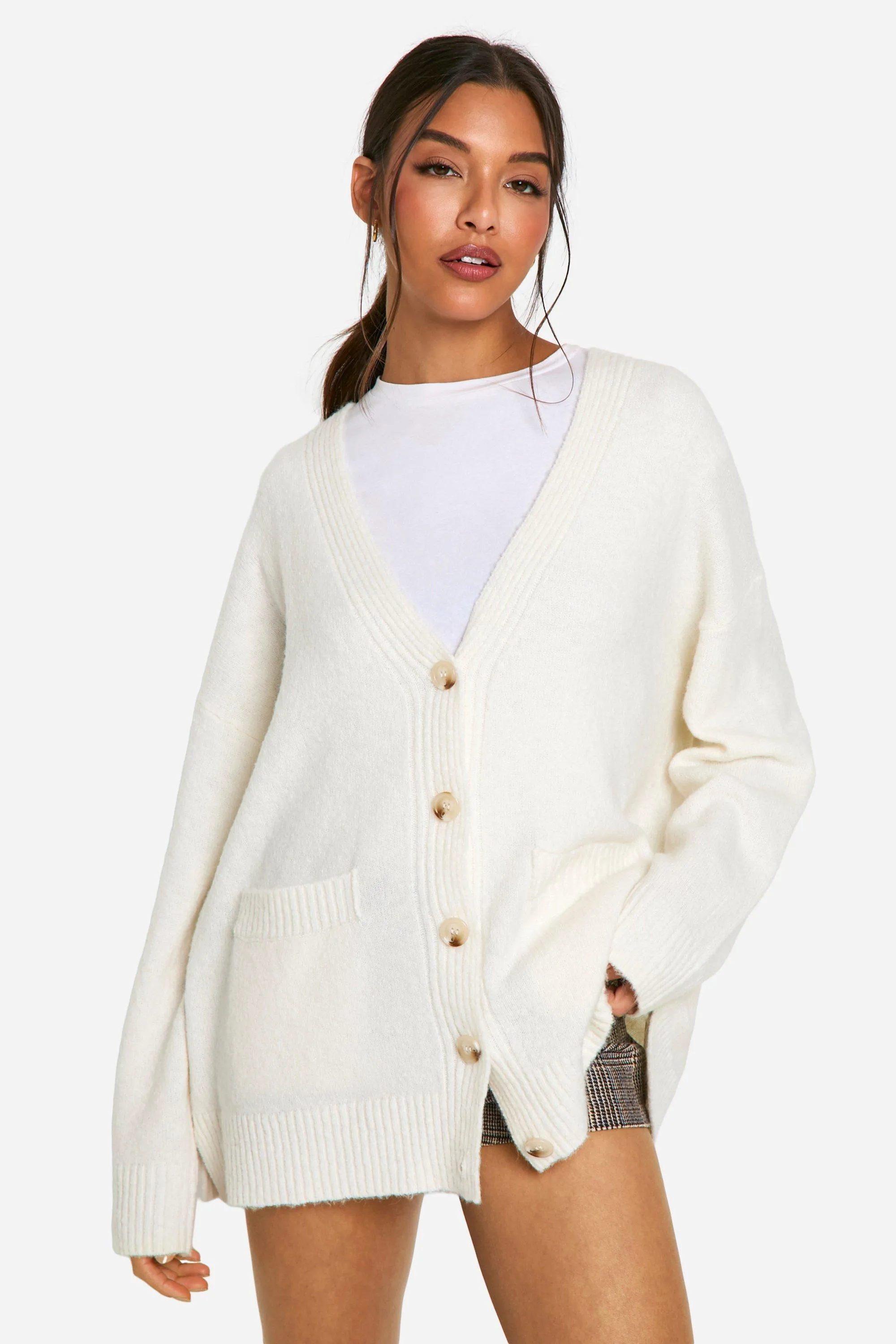 Oversized Soft Knit Boyfriend Cardigan