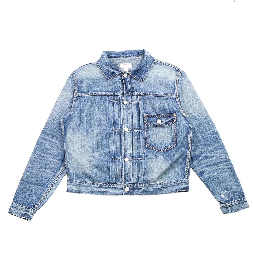 Patchwork Collar Denim Trucker Jacket (Glenville)