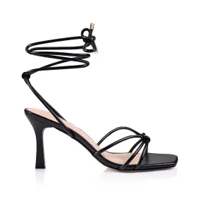 Peachy Stiletto Sandals - Black Smooth