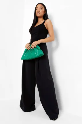 Petite Pleat Front Wide Leg Pants