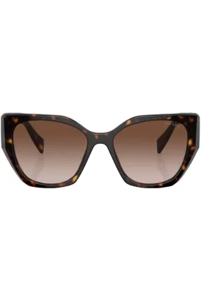 Pillow-Frame Geometric-Temple Sunglasses