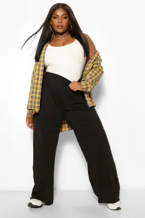 Plus Basic Wide Leg Pants