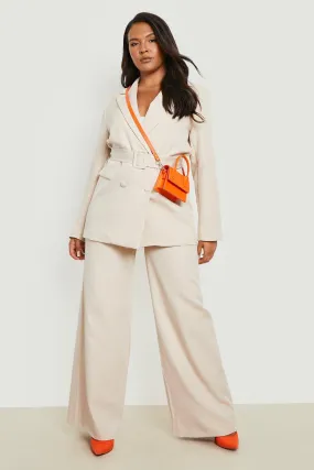 Plus Woven Wide Leg Dress Pants