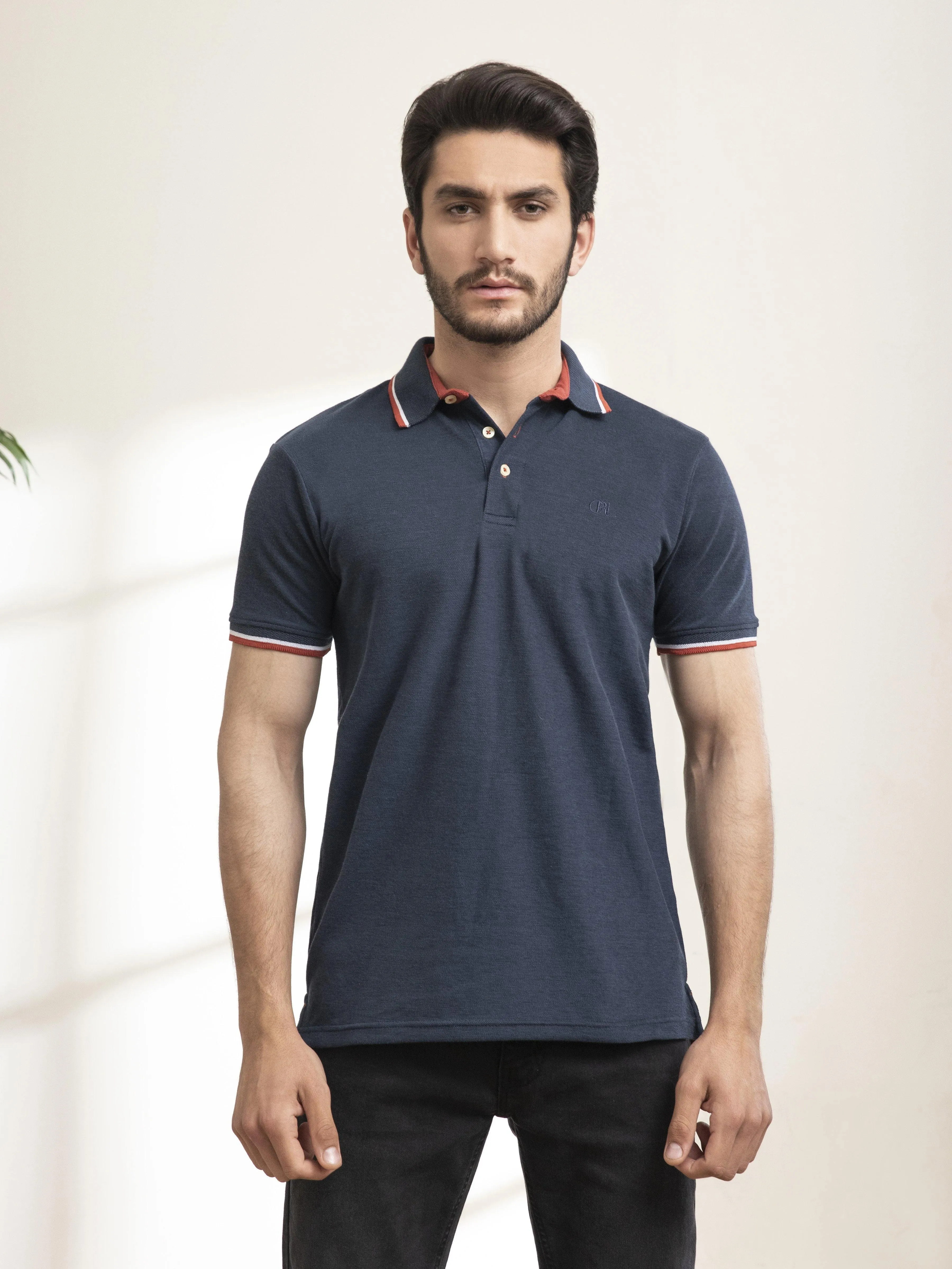 POLO SHIRT TIPPING BLUE