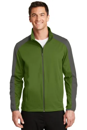 Port Authority Active Colorblock Soft Shell Jacket J718 Garden Green/ Grey Steel