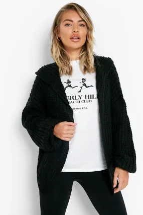 Premium Chunky Hooded Cropped Cardigan