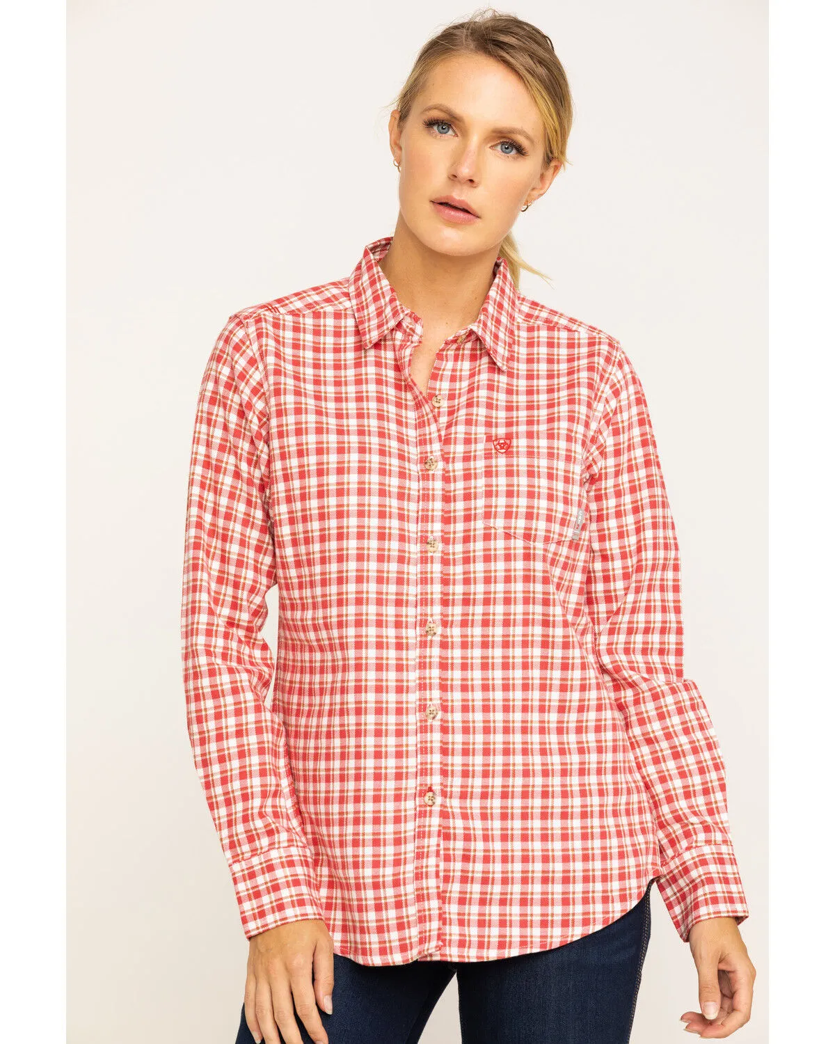 Product Name:  Ariat Women's Boot Barn Exclusive FR Talitha Plaid Long Sleeve Work Shirt