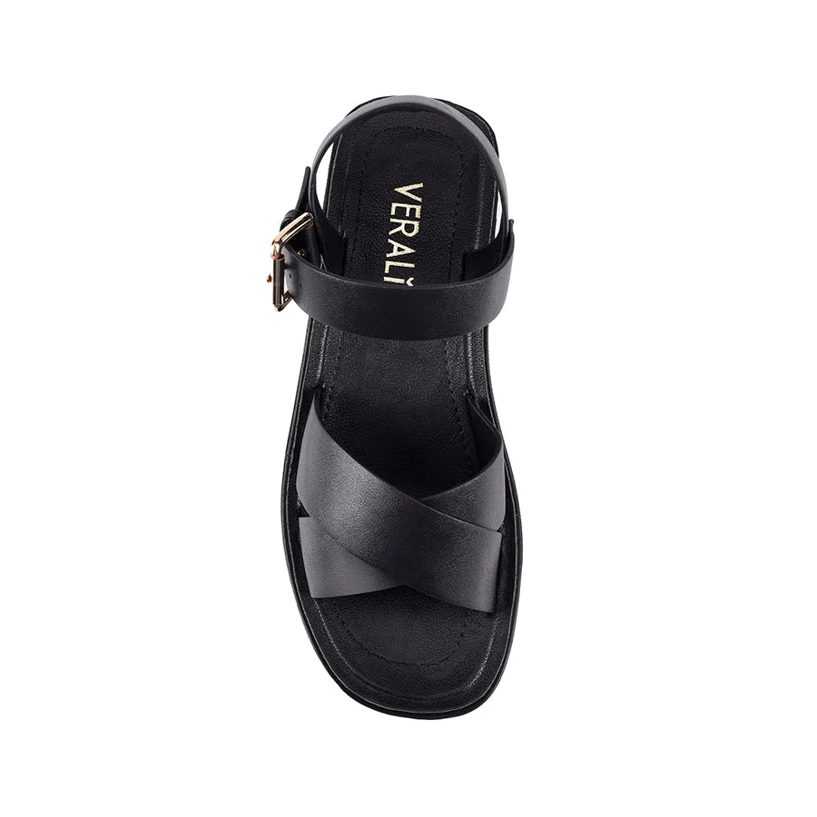 Radar Flatform Sandals - Black Smooth