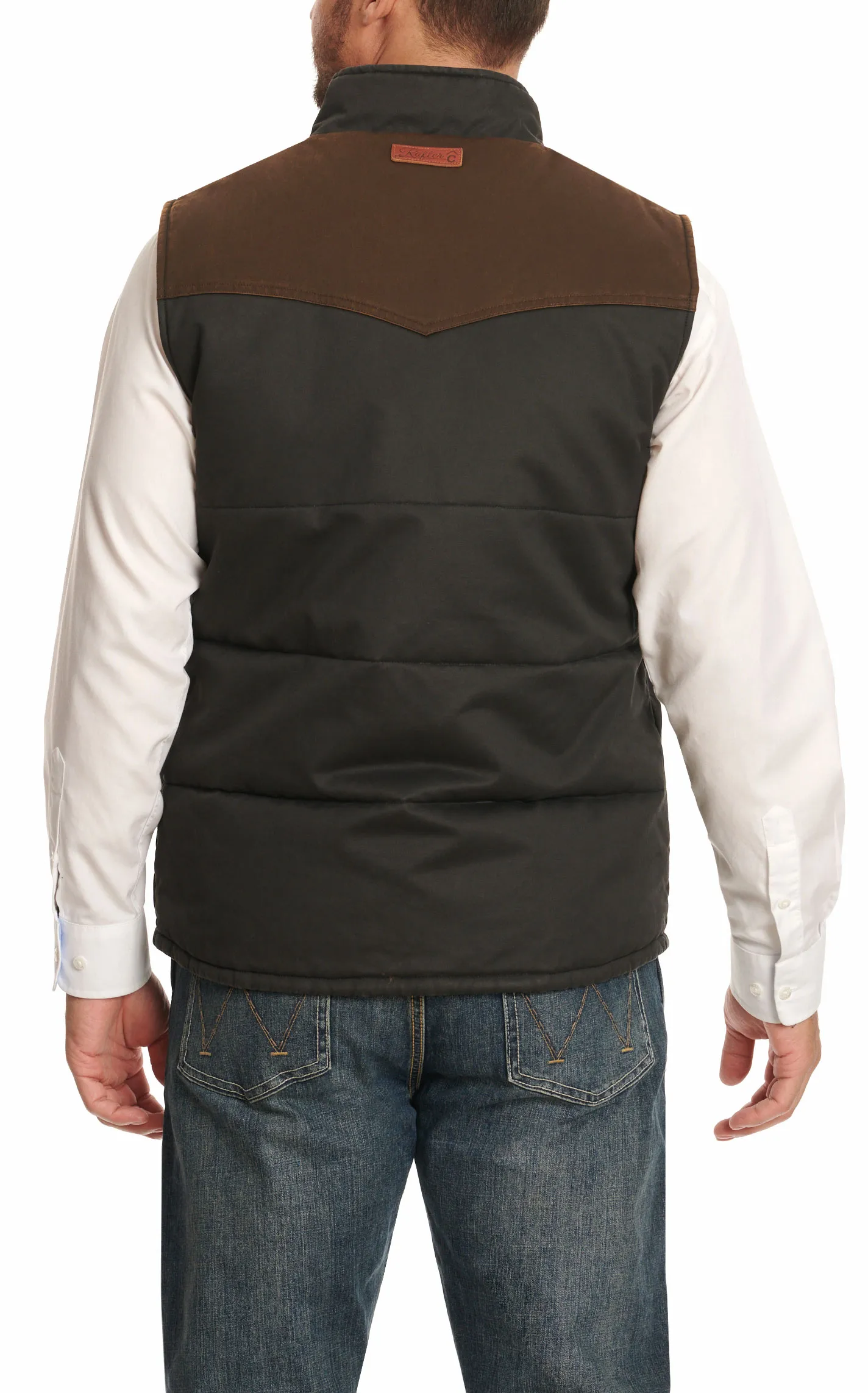 Rafter C Men's Two-Toned Hickory & Walnut Puff Western Vest