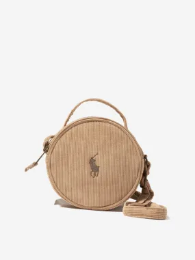 Ralph Lauren Kids Corduroy Round Crossbody Bag in Beige