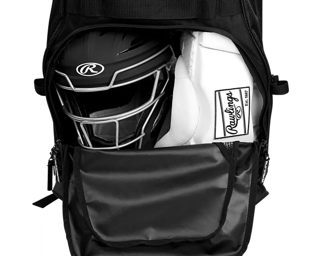 Rawling R1801 Wheeled Catchers Backpack - Black