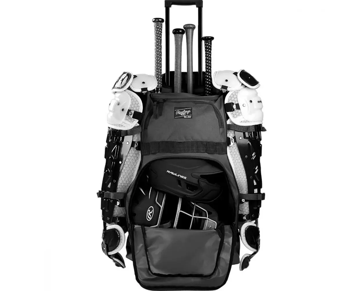 Rawling R1801 Wheeled Catchers Backpack - Black