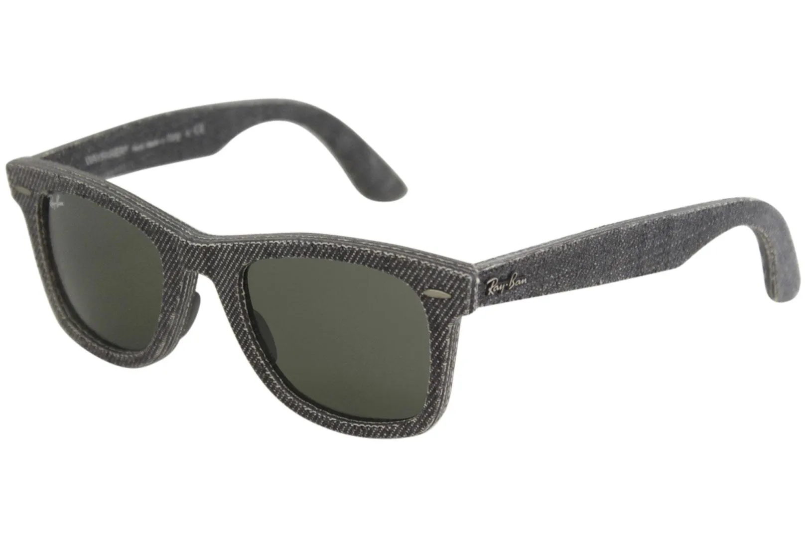 Ray Ban Wayfarer RB2140 1162 Sunglasses Black Jeans/Green Square Shape 50-22-150