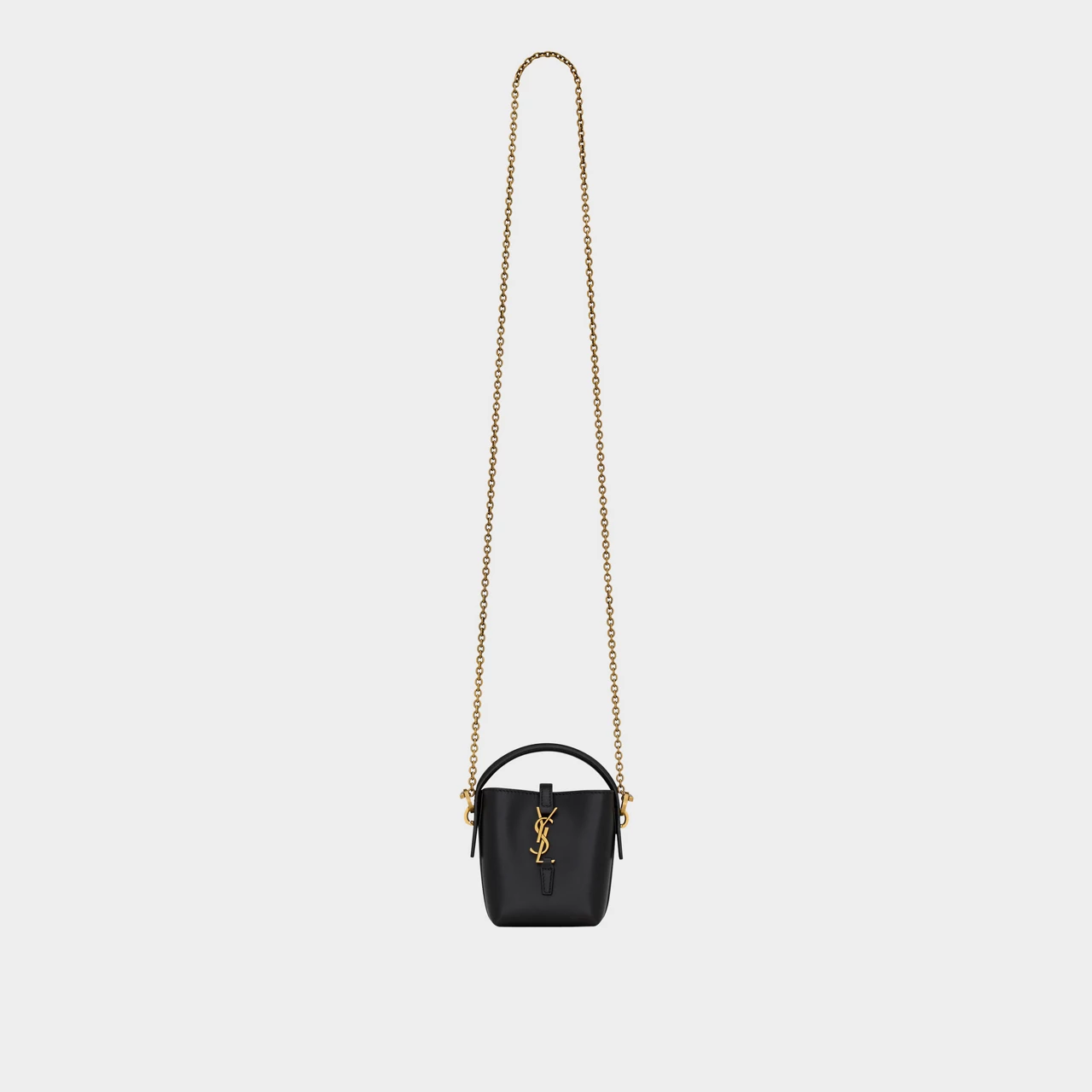 SAINT LAURENT Le 37 Micro Leather Shoulder Bag - BLACK