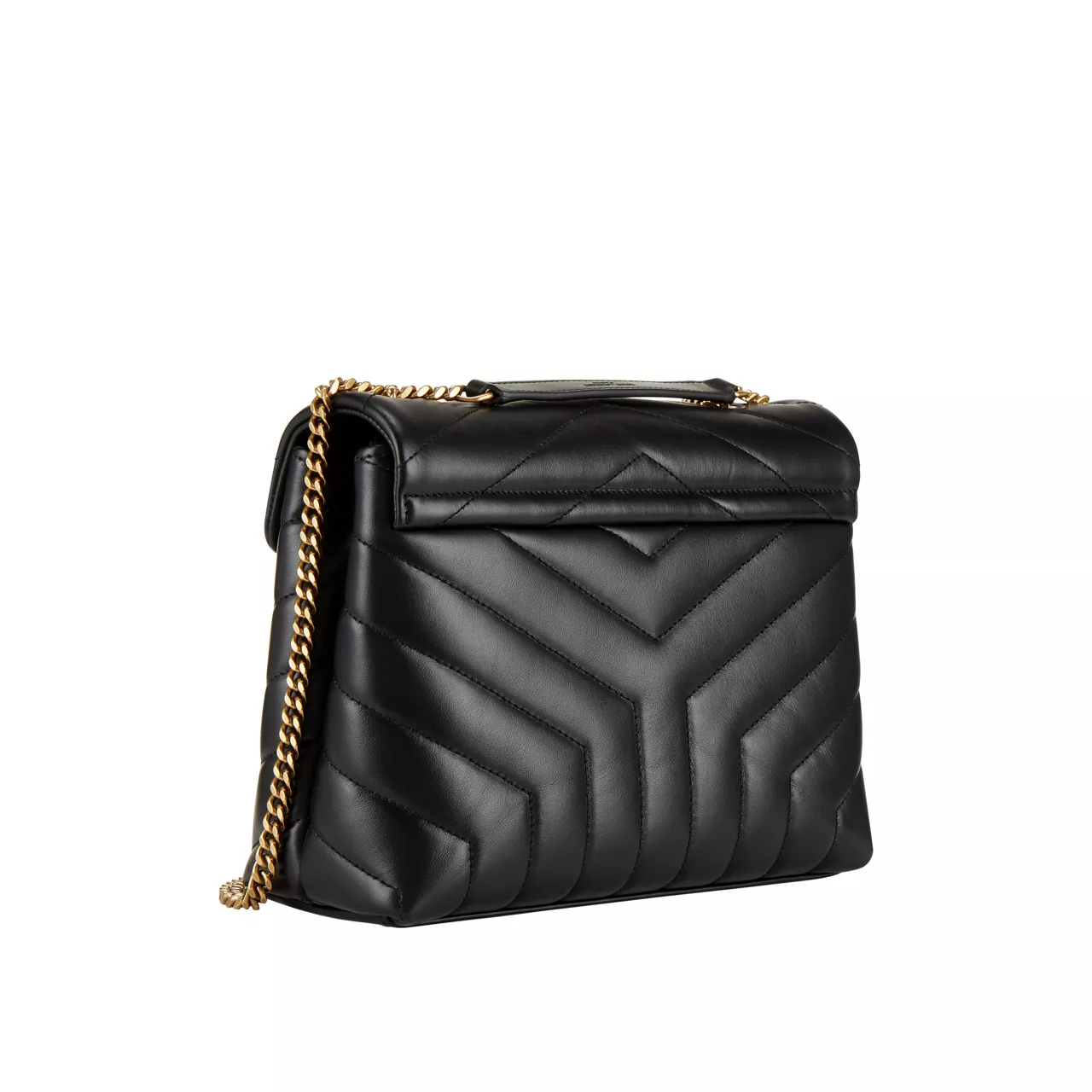 SAINT LAURENT Lou Lou Small Quilted Leather Shoulder Bag - BLACK