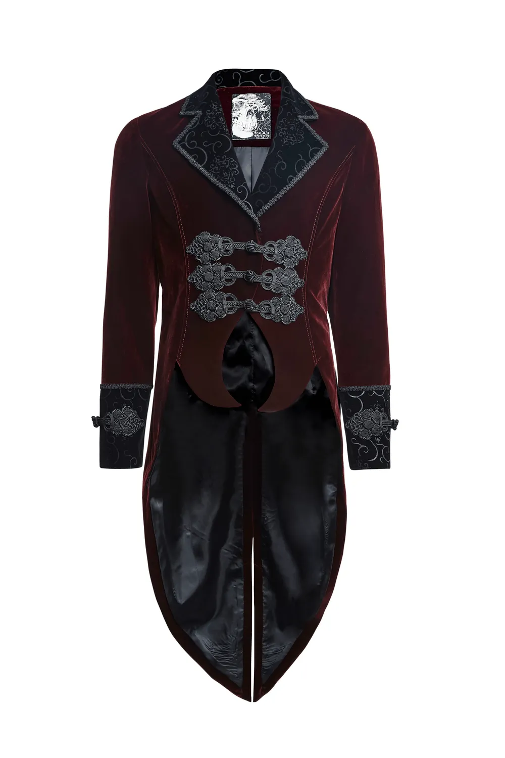 SALE of Wine Red Gothic Jacket with Classical Tailcoat Design - UK