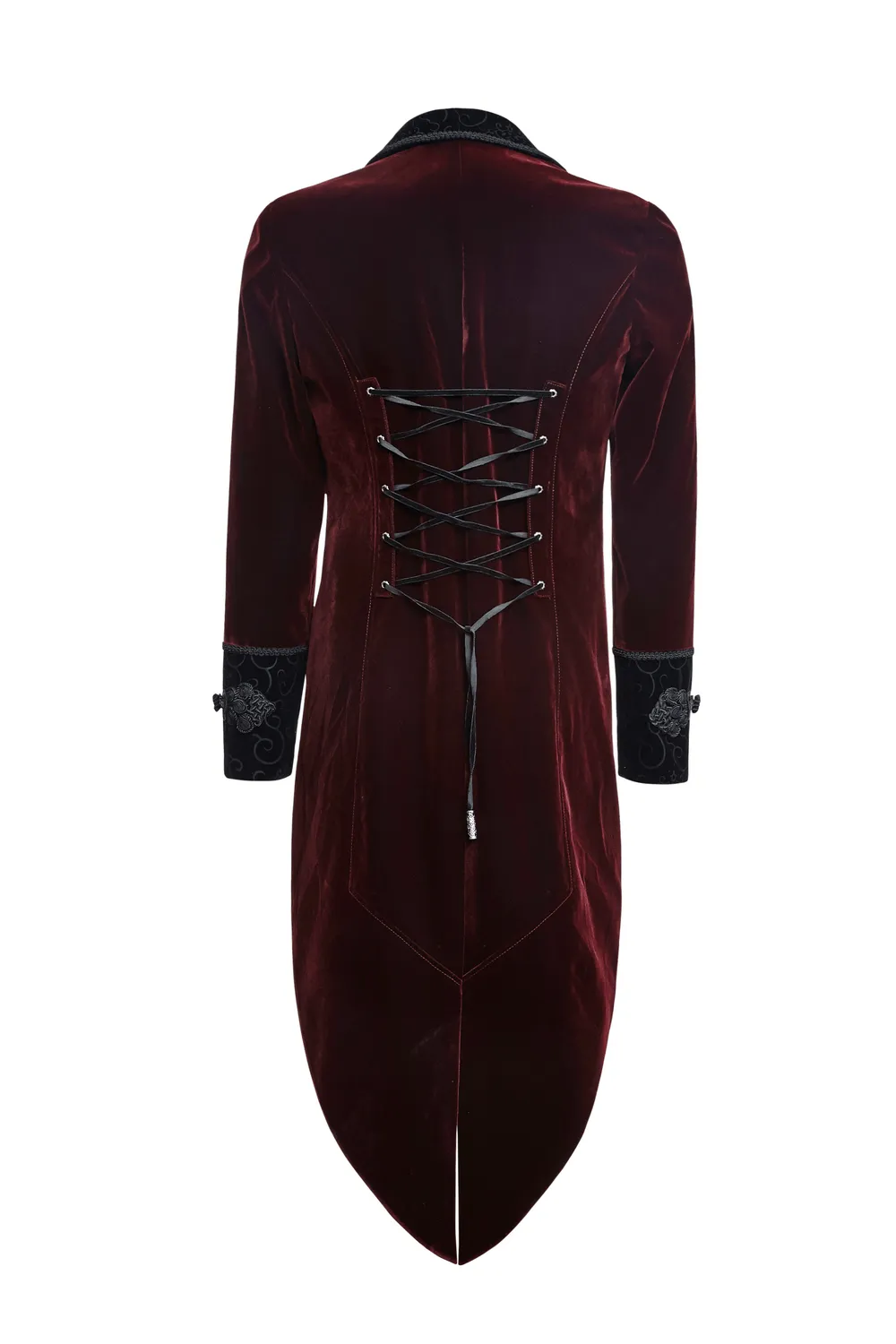 SALE of Wine Red Gothic Jacket with Classical Tailcoat Design - UK