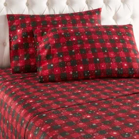 Shavel Micro Flannel Printed Deep-Pocket Sheet Set - Full