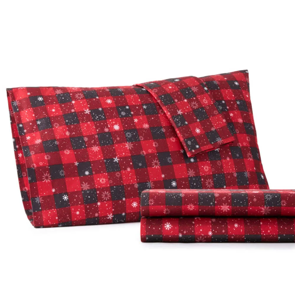 Shavel Micro Flannel Printed Deep-Pocket Sheet Set - King