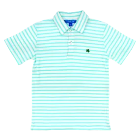 Short Sleeve Polo, Seaglass/White