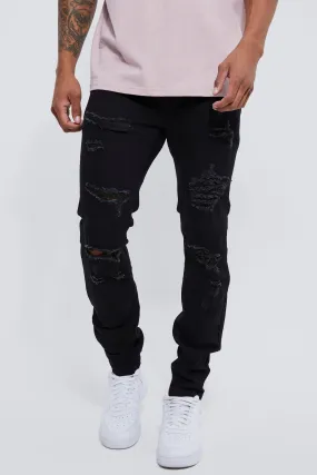 Skinny Stretch All Over Rip Jeans