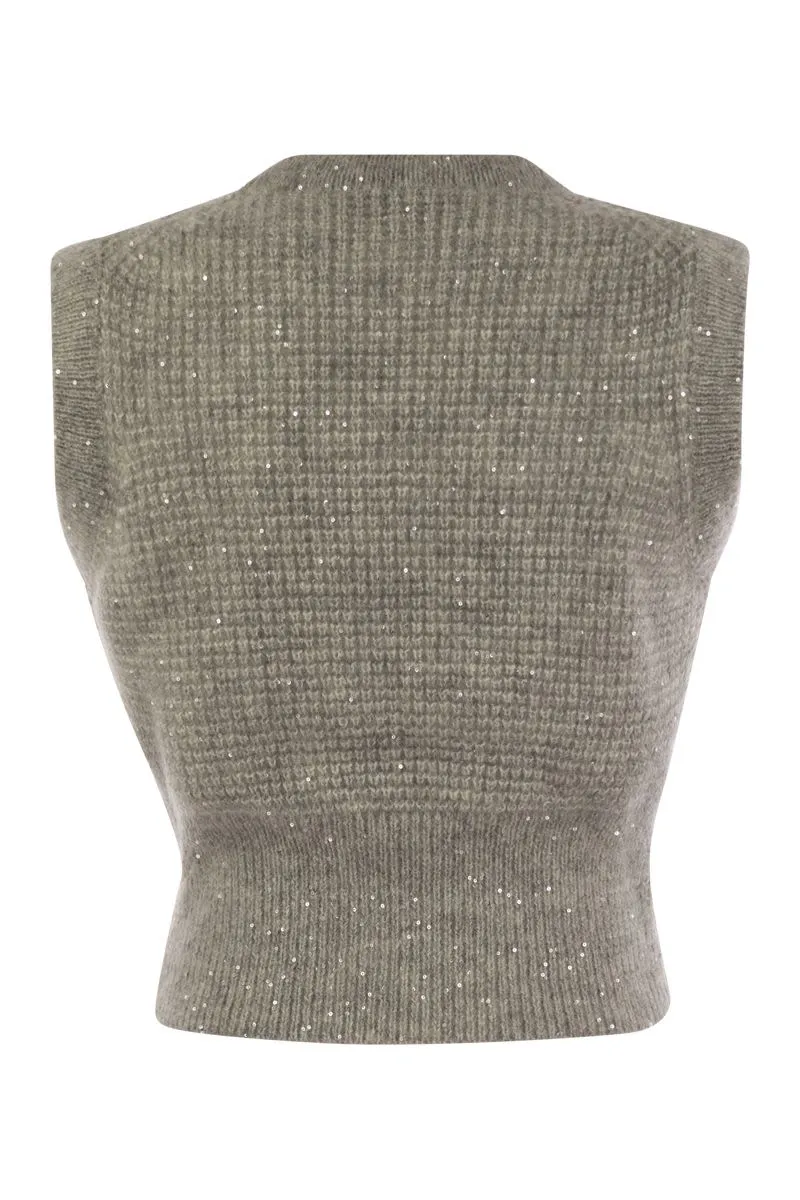 SLEEVELESS TOP WITH MICRO SEQUINS