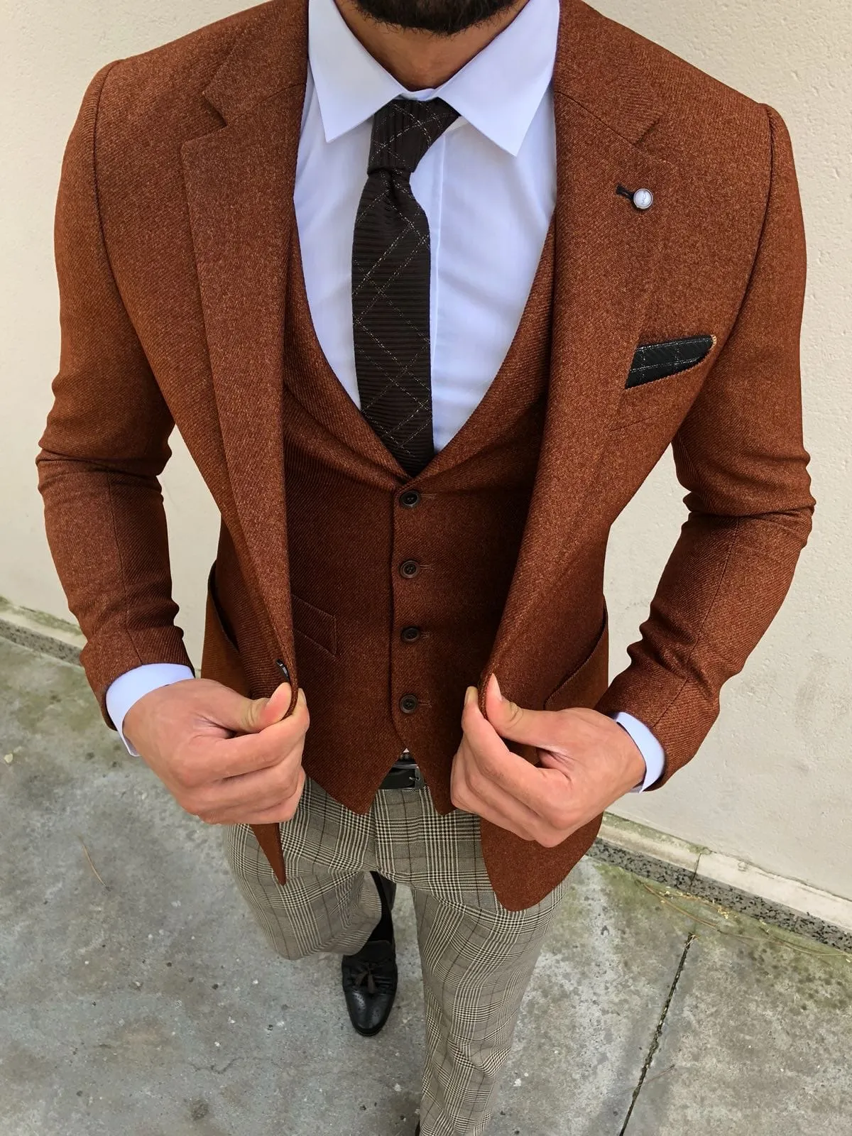 Slim-Fit Suit Vest Camel