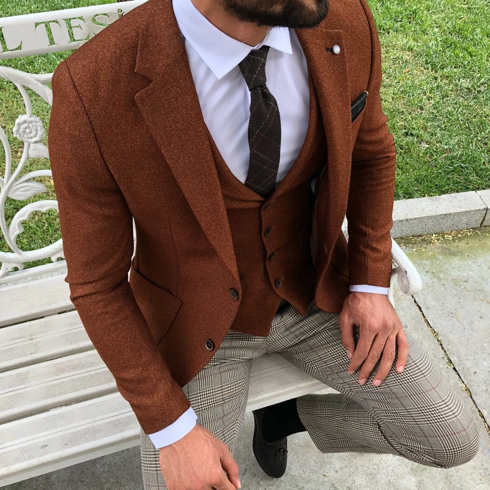 Slim-Fit Suit Vest Camel