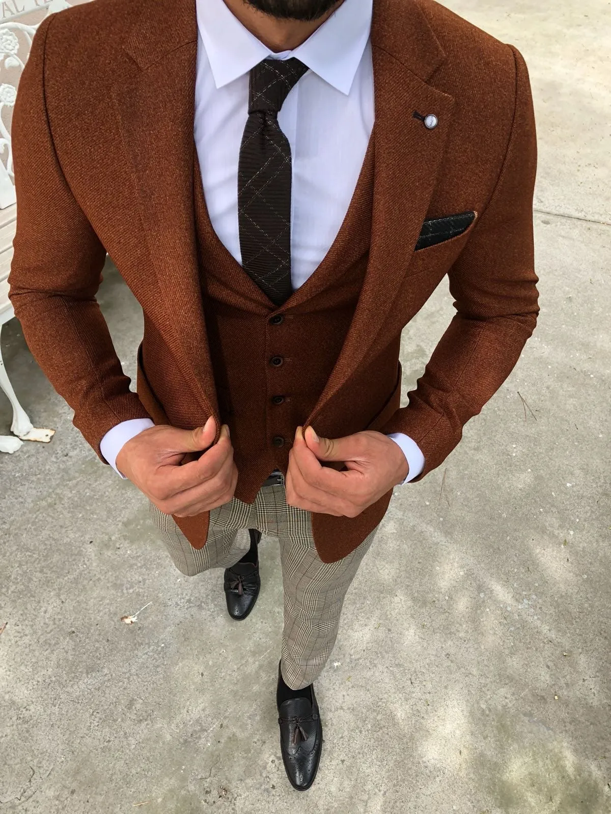 Slim-Fit Suit Vest Camel