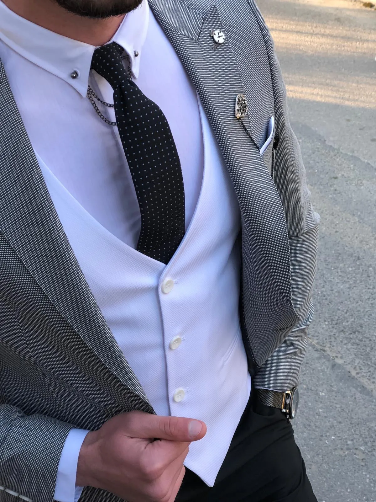 Slim-Fit  Suit Vest Gray