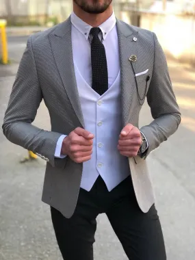 Slim-Fit  Suit Vest Gray