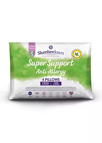 Slumberdown Anti Allergy Super Support Pack of 4 Pillows | Kaleidoscope