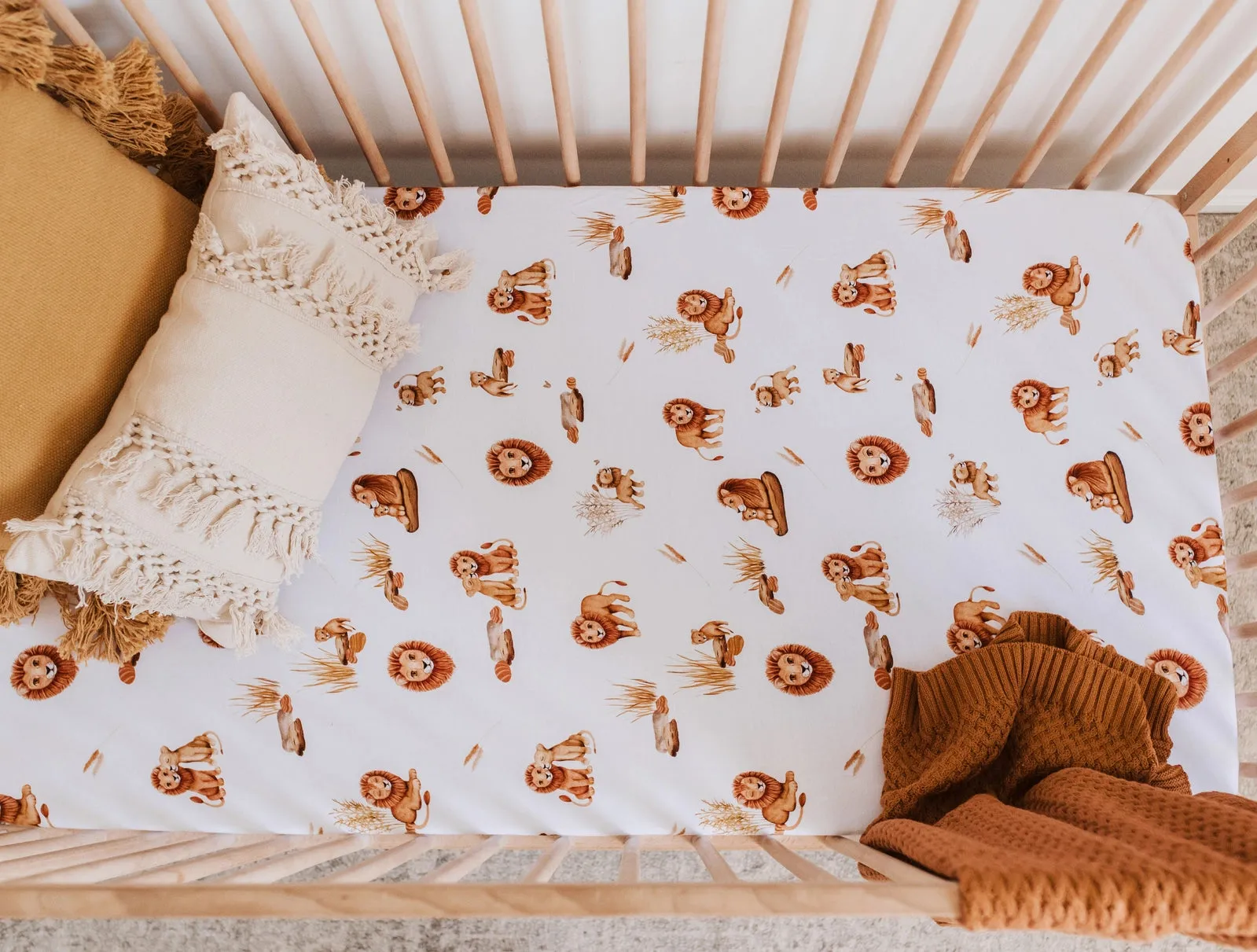 Snuggle Hunny Fitted Cot Sheet - Lion