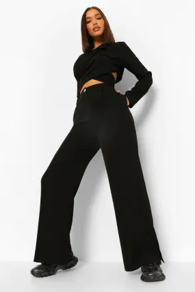 Split Side Wide Leg Slouchy Pants